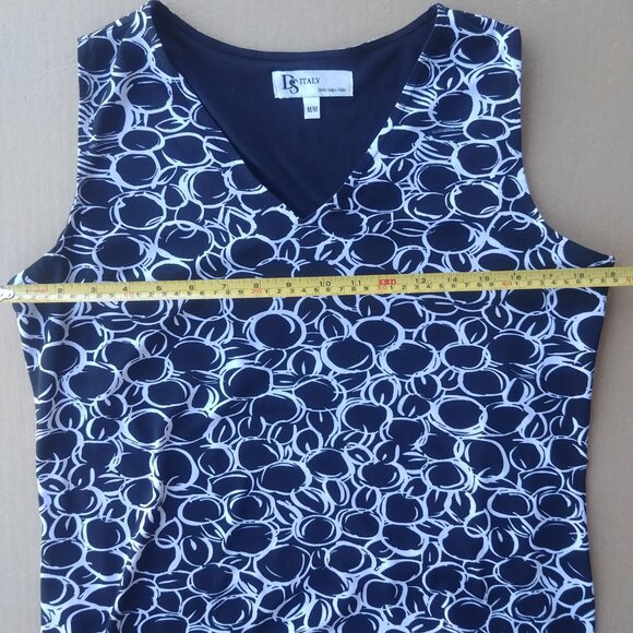 90s vibe Della Spiga Italy Black White Stretch Dress Optional Belt Size Medium - Picture 12 of 12